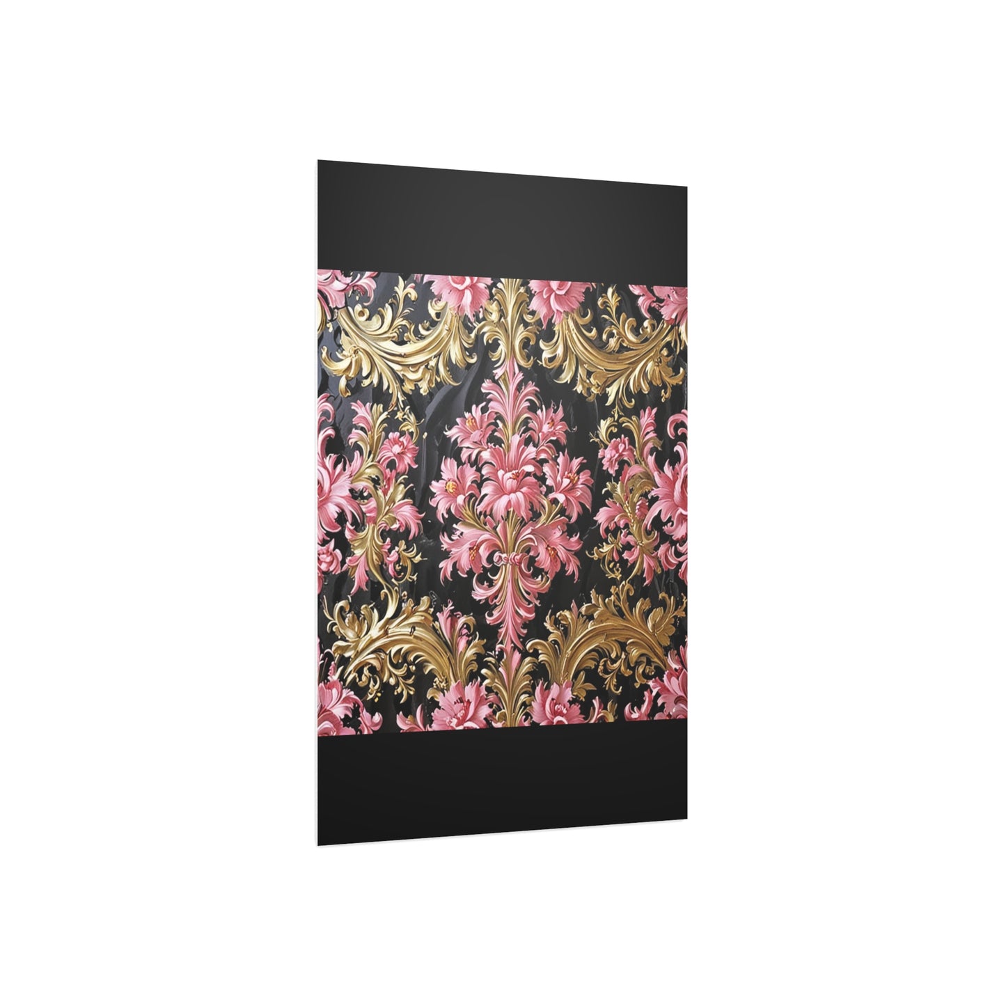 Elegant Floral Foam Board | Decorative Wall Art, Home Decor, Wedding Decor, Party Backdrop - Black & Pink Oil Painting Style Rococo