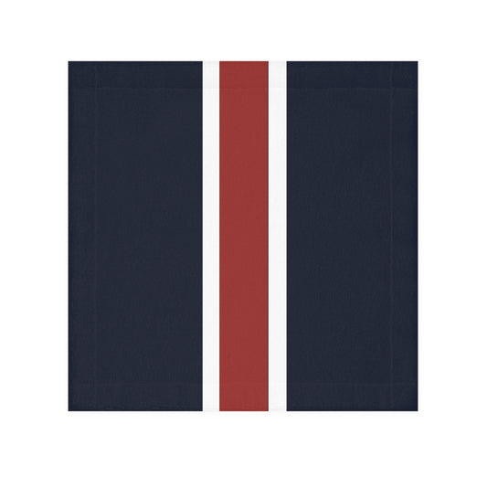 Lunar Midnight & Red-White Striped Chic Face Towel, Stylish Bathroom Decor, Gift for Home, Spa Day Essential, Elegant Must-Have Towel