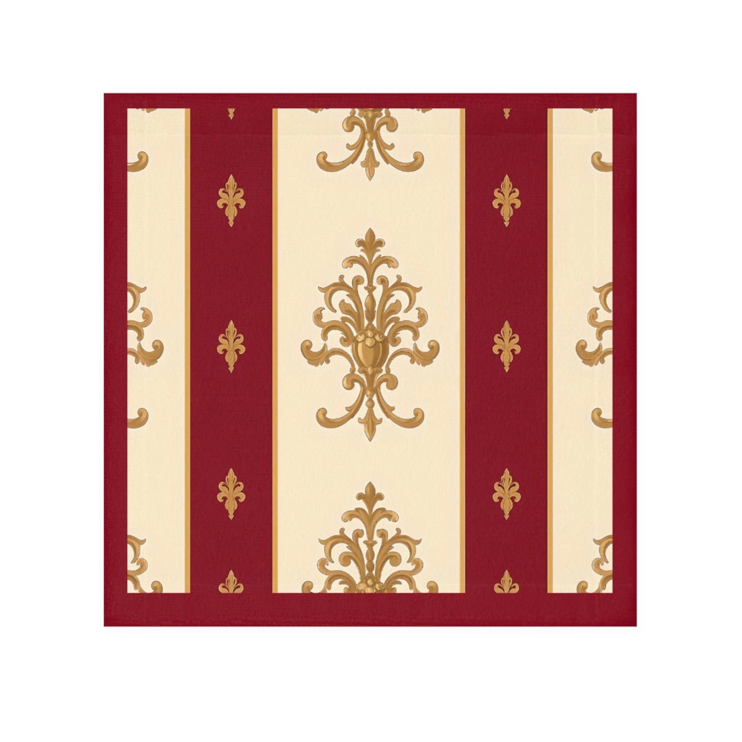 Elegant Vintage Face Towel – Luxurious Gold Pattern for Home & Spa - Dusk Red Striped Gold Damask