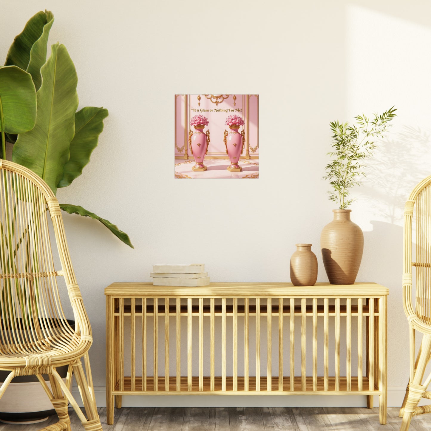 Glamorous Foam Board Wall Art, Elegant Decor for Glam Lovers, Pink Home Accent, Inspirational Quote - It Is Glam Or Nothing For Me