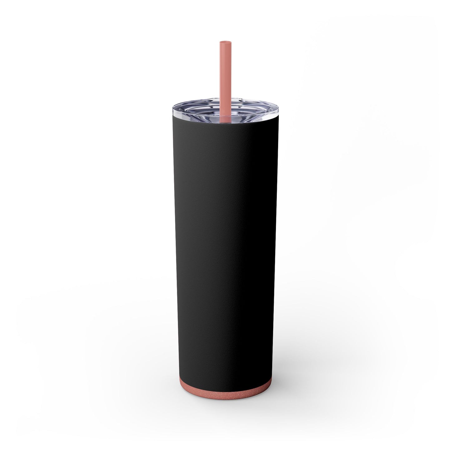 Stylish Black Skinny Tumbler with Straw, 20oz - Perfect for Coffee, Juice, and Smoothies, Ideal Gift for Any Occasion