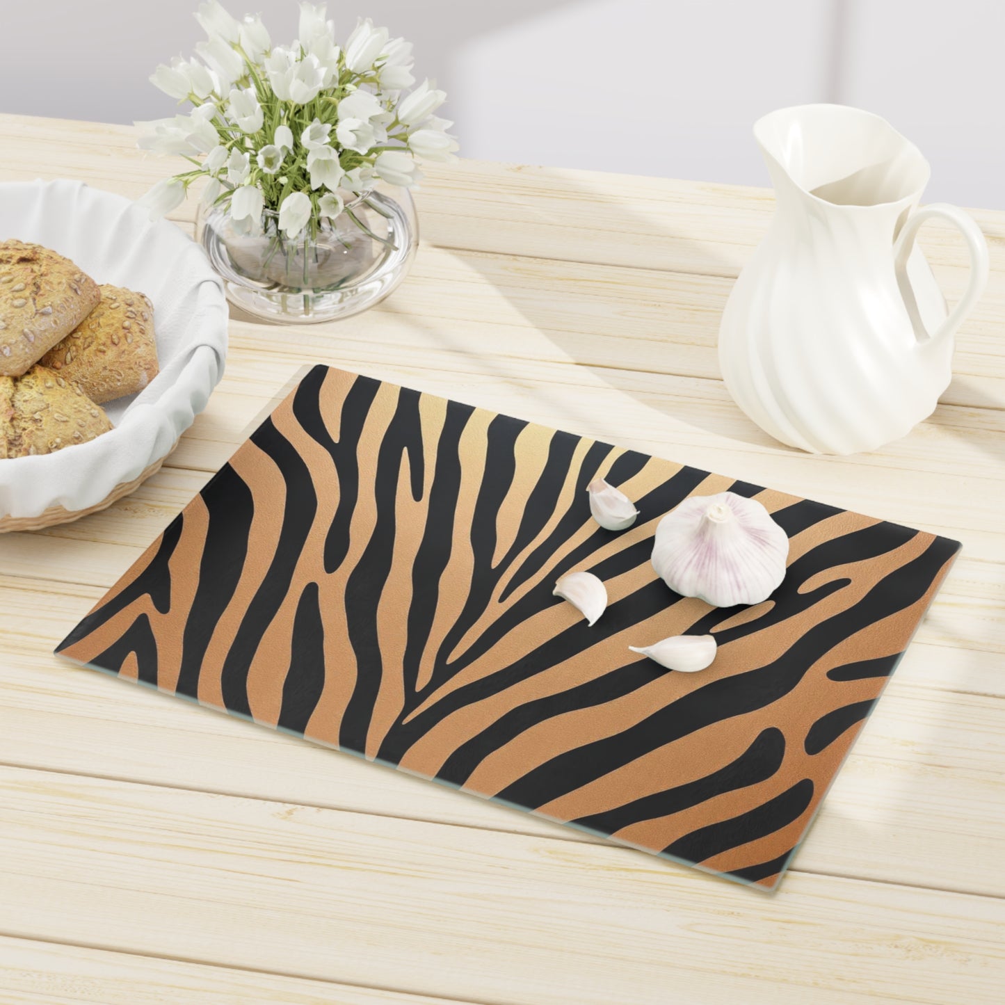 Elegant Zebra Print Cutting Board - Stylish Kitchen Essential