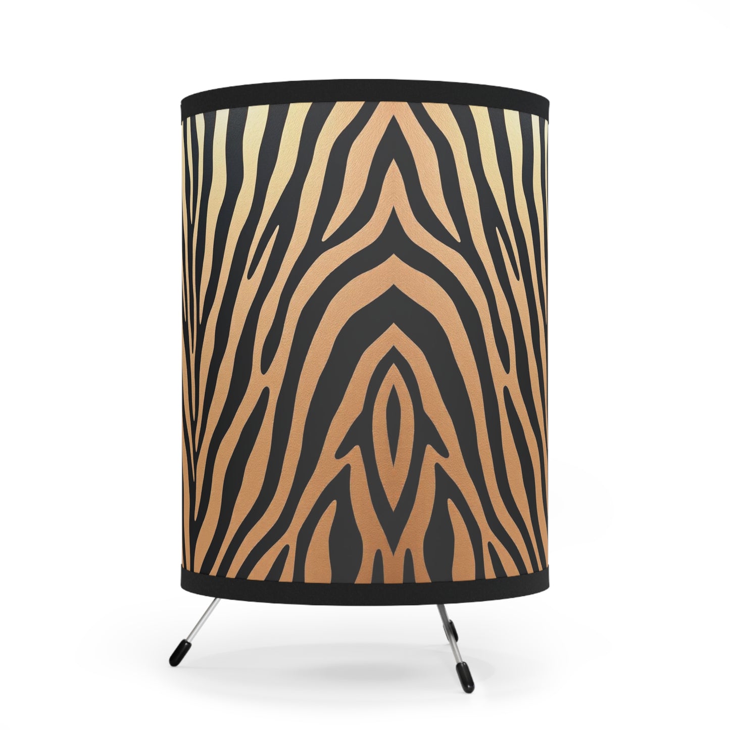 Zebra Print Tripod Lamp - Modern Home Decor with High-Res Shades