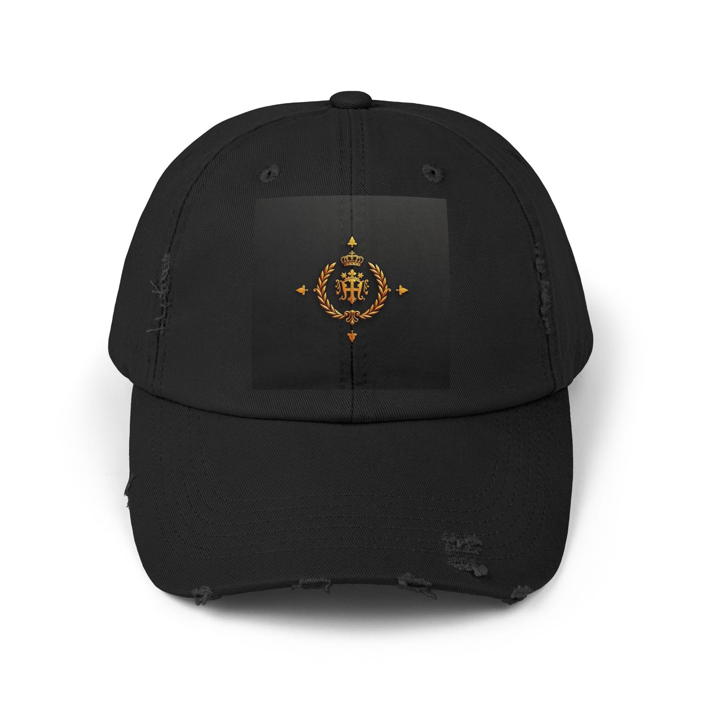 Stylish Distressed Cap with Unique Design | Casual Headwear, Everyday Accessory, Trendy Gift, Outdoor Lifestyle - Gold Crest