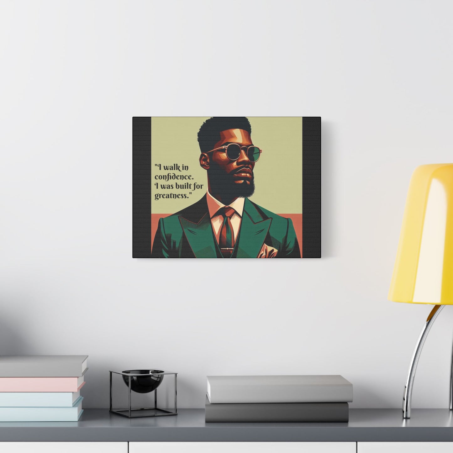 Afro Art Print Canvas, Wall Decor, Satin Stretched Canvas, African American Art, Office Decor, Home Decor - Built For Greatness