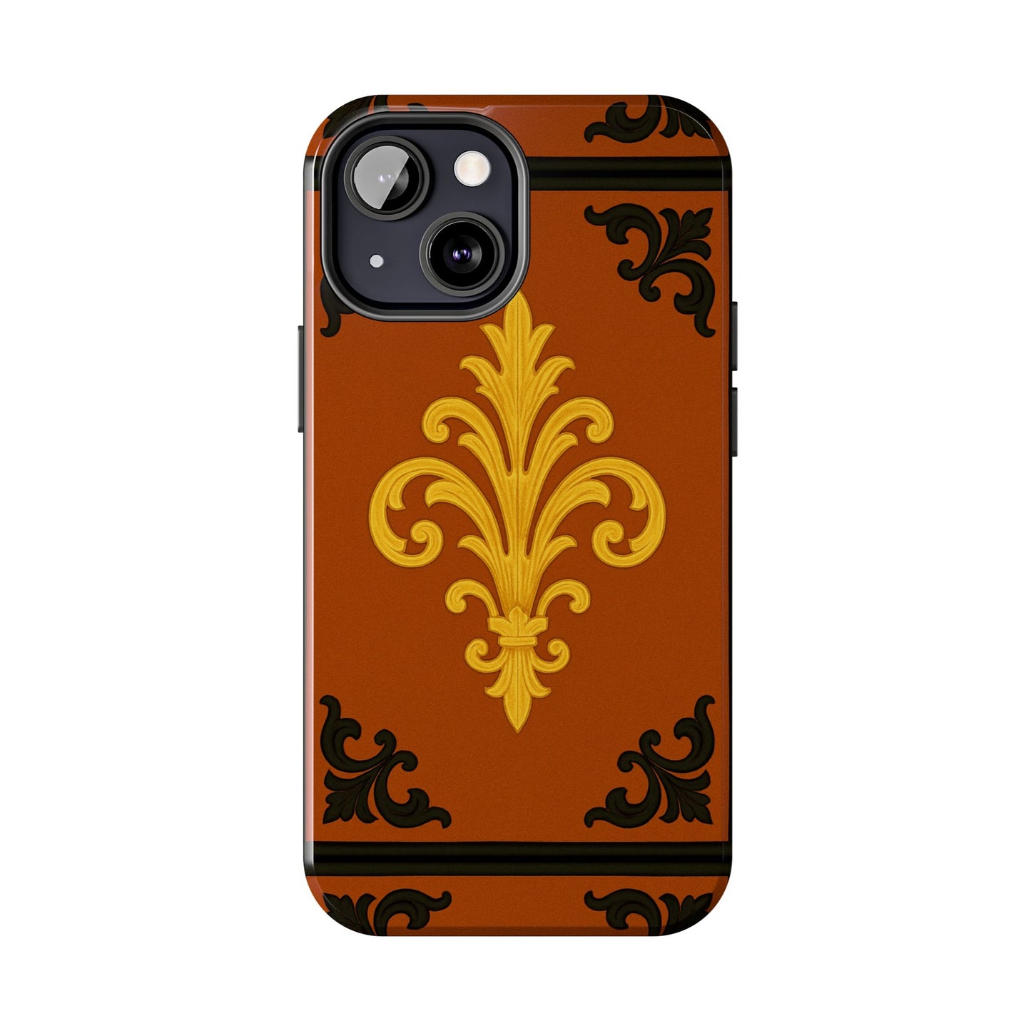 Dusk Terracotta Baroque Tough Phone Case — Vintage Baroque Design, Protective iPhone Cover