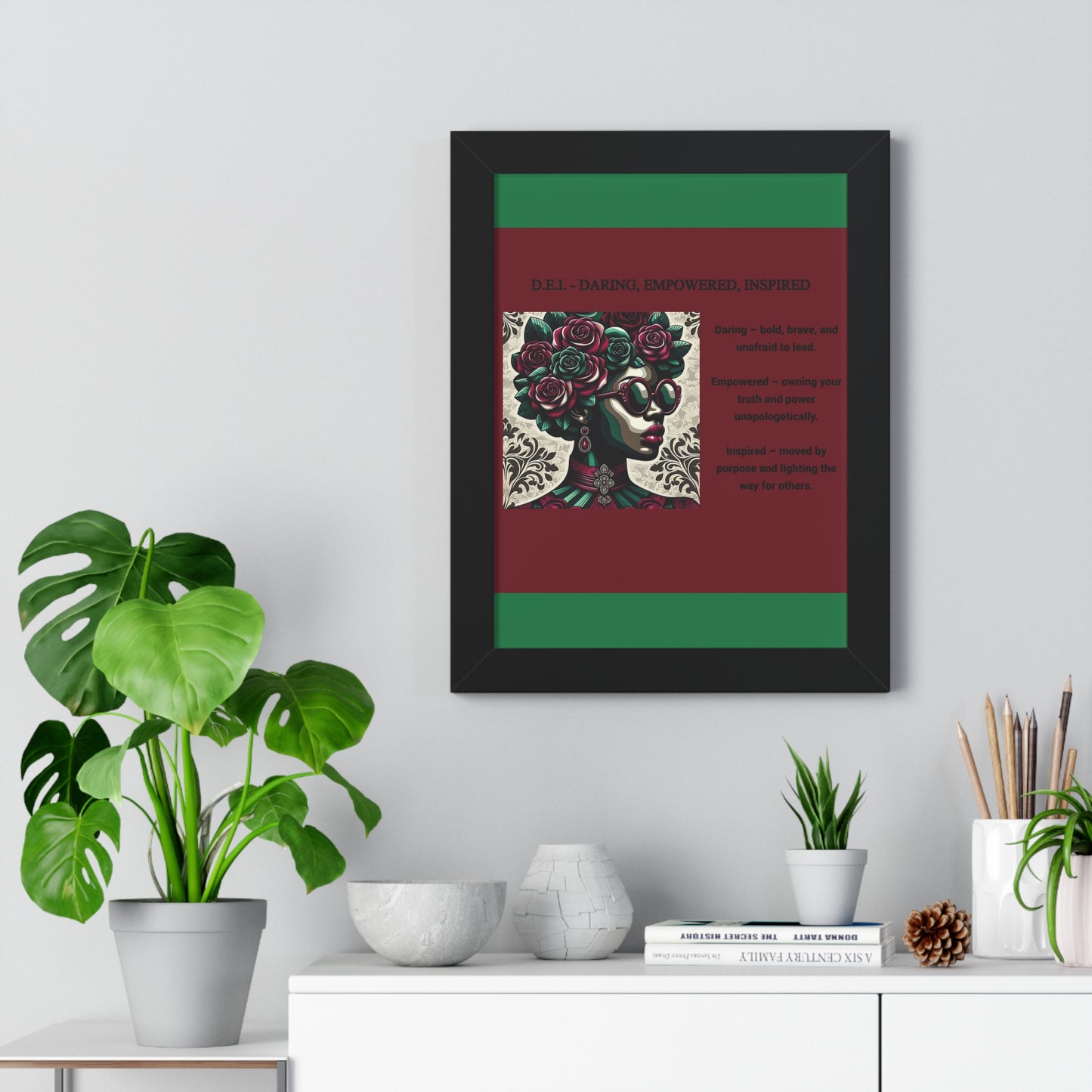 Empowered Women Framed Vertical Poster – Daring, Empowered, Inspired Wall Art for Home Decor