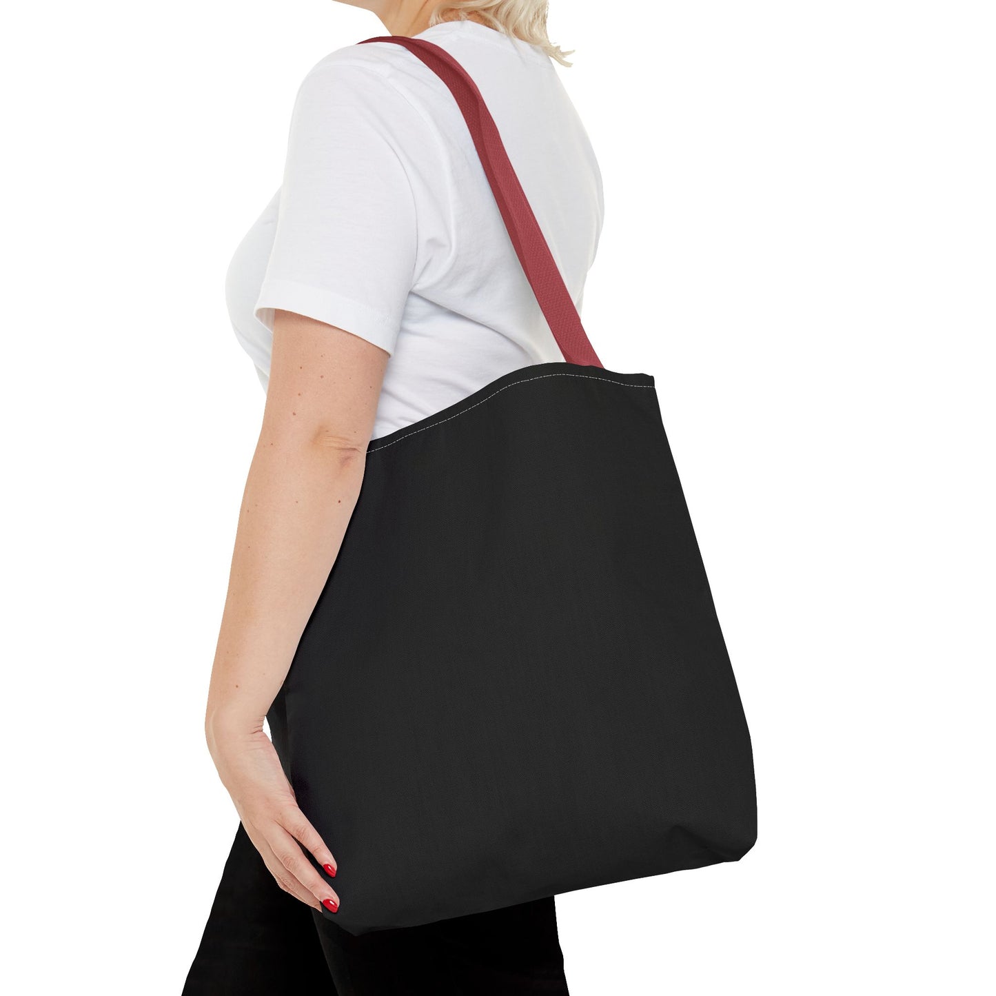 Stylish Black All-Over Print Tote Bag, Eco-Friendly Shopping Bag, Beach Tote, Gift for Her, Everyday Carryall