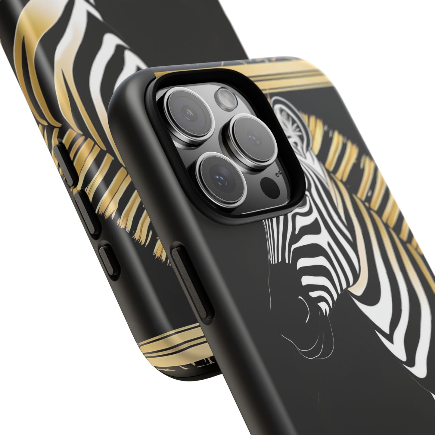 Phone Case - Elegant Zebra & Roses Design