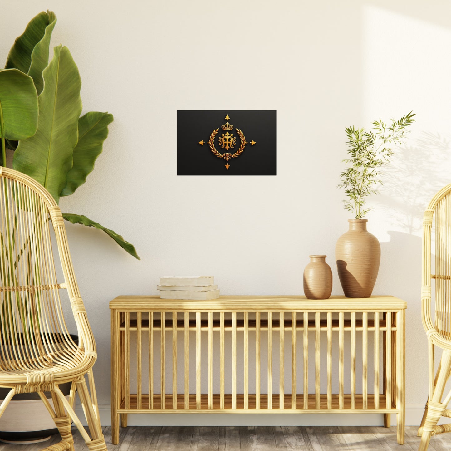 Elegant Foam Board Wall Art, Luxury Home Decor, Royal Crest Display, Office Decoration, Unique Gift Idea, Modern Wall Decor - Gold Crest