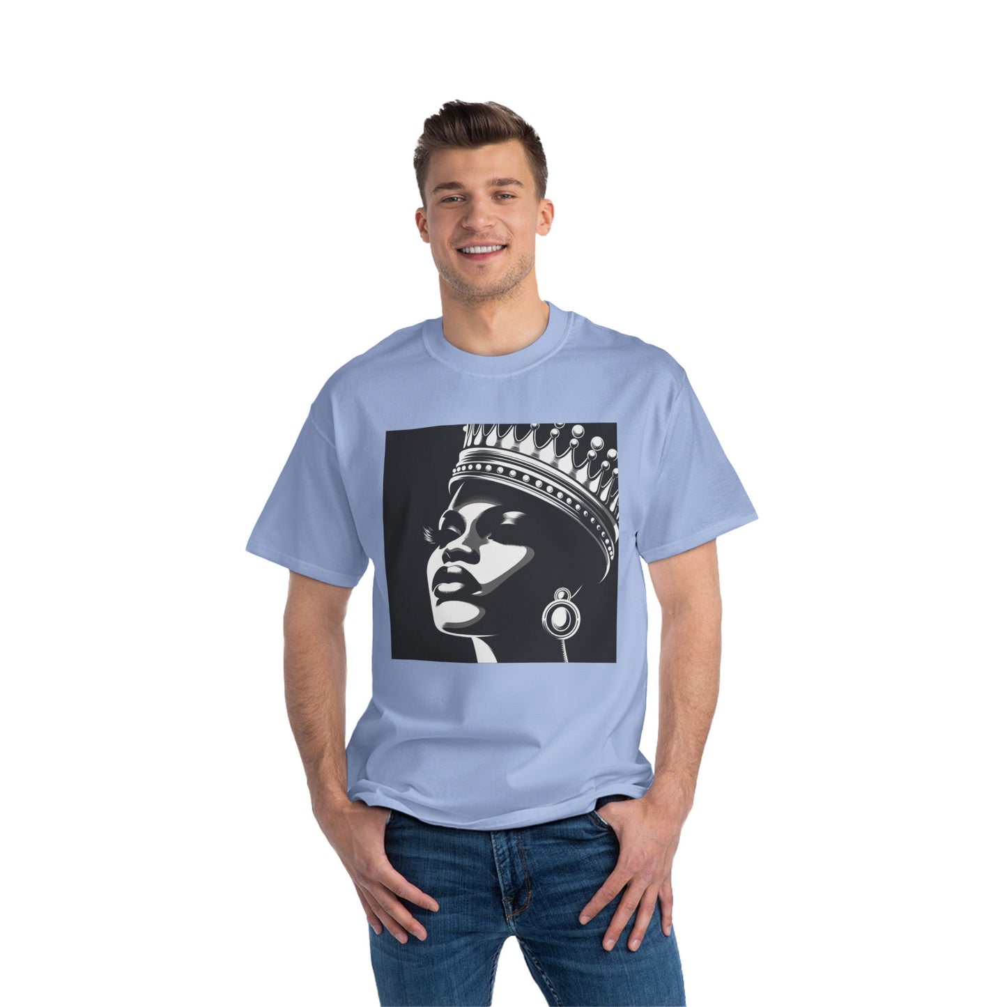 Crowned Beauty T-Shirt, Unisex, Short-Sleeve Tee, Graphic Art Shirt, Queen Vibes Apparel, Unique Gift for Women, Fashion Statement Top