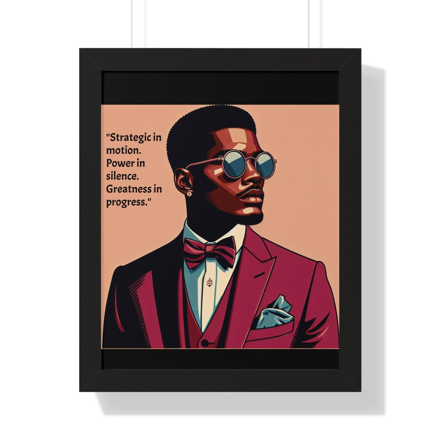 Stylish Framed Vertical Poster - Modern Art for Home Decor - "Strategic in Motion....."