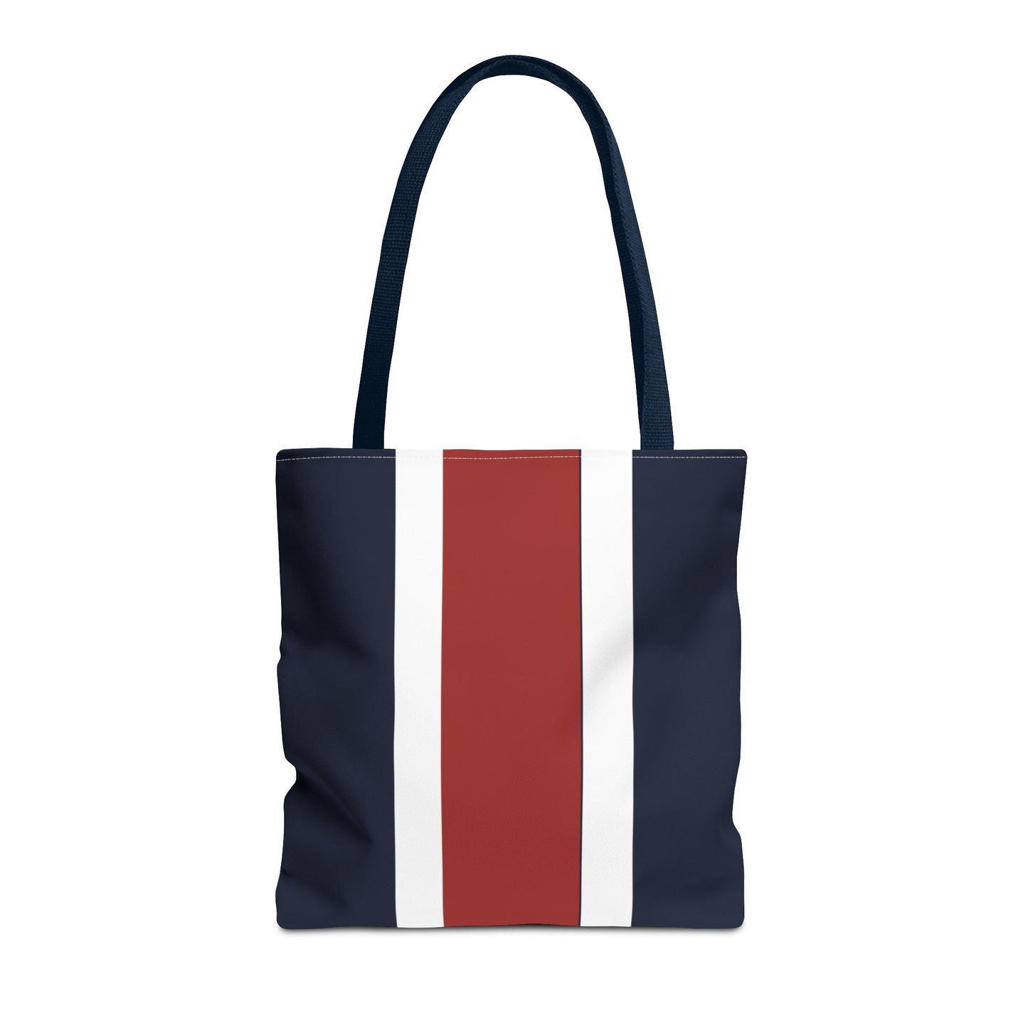 Lunar Midnight & Red-White Striped Tote Bag, Summer Beach Bag, Casual Shopping Tote, Patriotic Gift for Her, Travel Accessory
