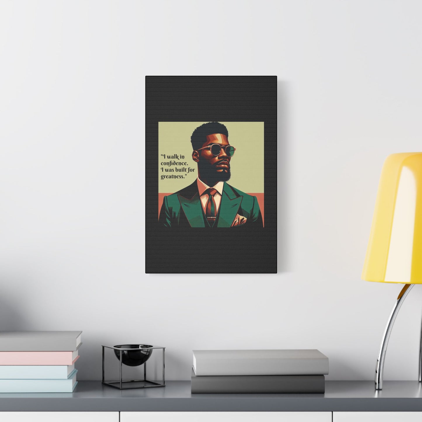 Afro Art Print Canvas, Wall Decor, Satin Stretched Canvas, African American Art, Office Decor, Home Decor - Built For Greatness