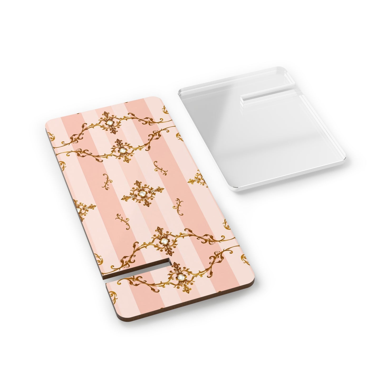 Elegant Pink Jeweled Smartphone Display Stand - Decorative Phone Holder for Home & Office