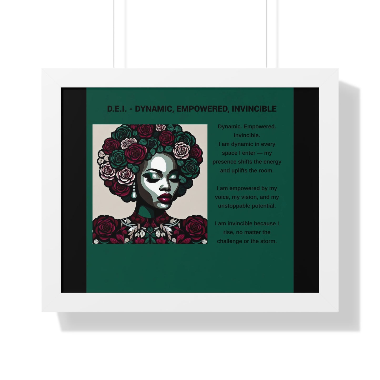 Empowered Woman Framed Poster - Dynamic, Empowered, Invincible Decor for Inspiration