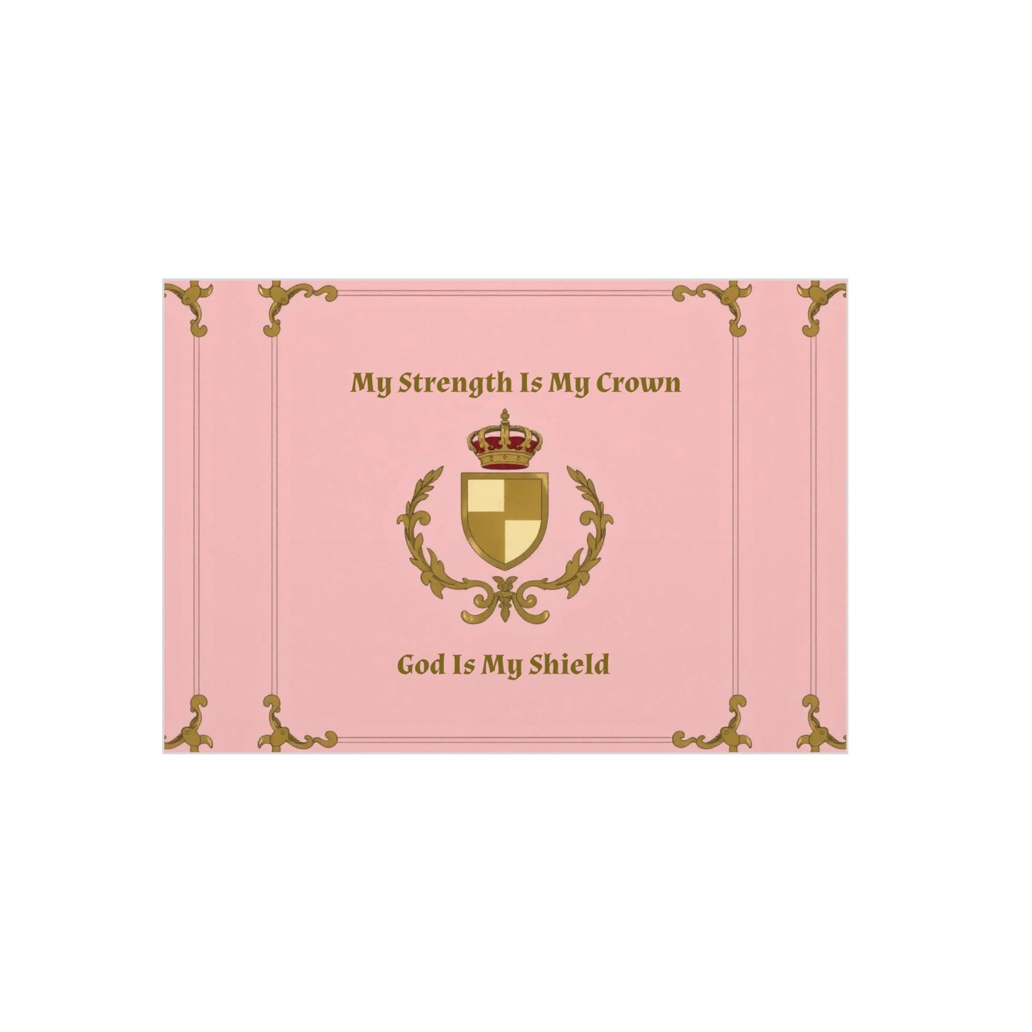 Crest & Crown Spiritual Quote Wall Art, Motivational Decor, Foam Board Print, Home Accent, Gift for Friends, Pink Crown Design