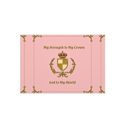 Crest & Crown Spiritual Quote Wall Art, Motivational Decor, Foam Board Print, Home Accent, Gift for Friends, Pink Crown Design