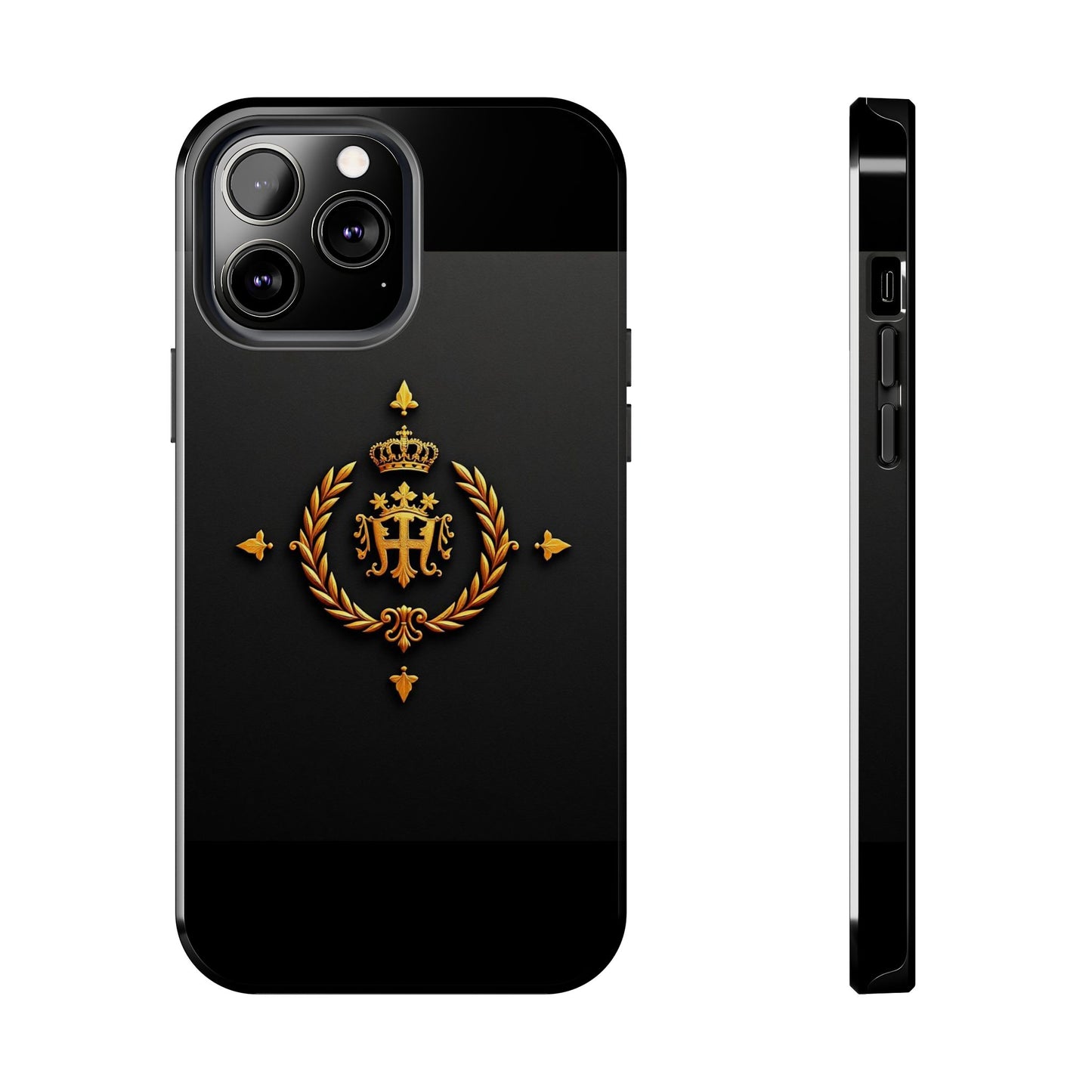 Luxurious Monarch Phone Case, Tough Phone Covers, Elegant Tech Accessories, Gold Crown Design, Stylish Gift for Him/Her - Gold Crest