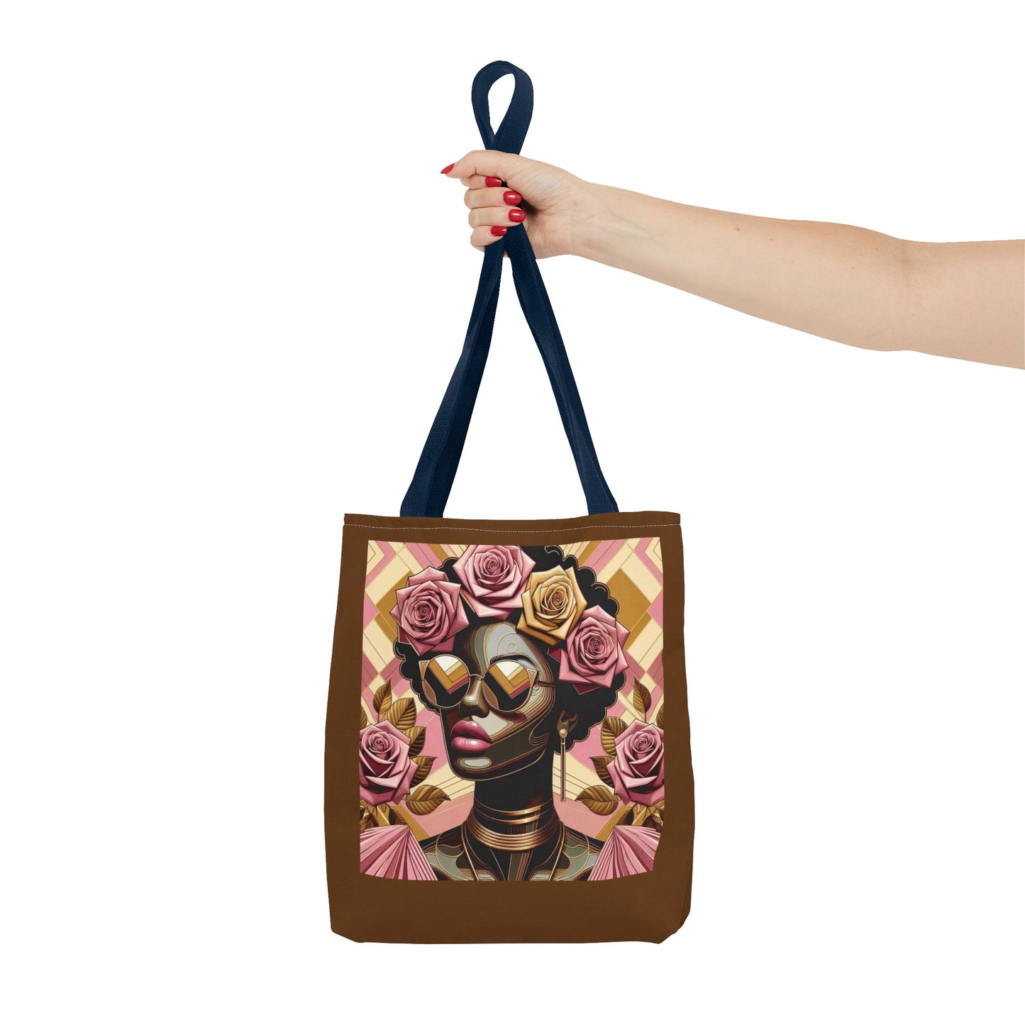 Chic Floral Tote Bag - Fashionable Everyday Accessory, Gift for Her, Boho Style, Shopping Bag, Eco-Friendly Carryall - Pink Roses Lady