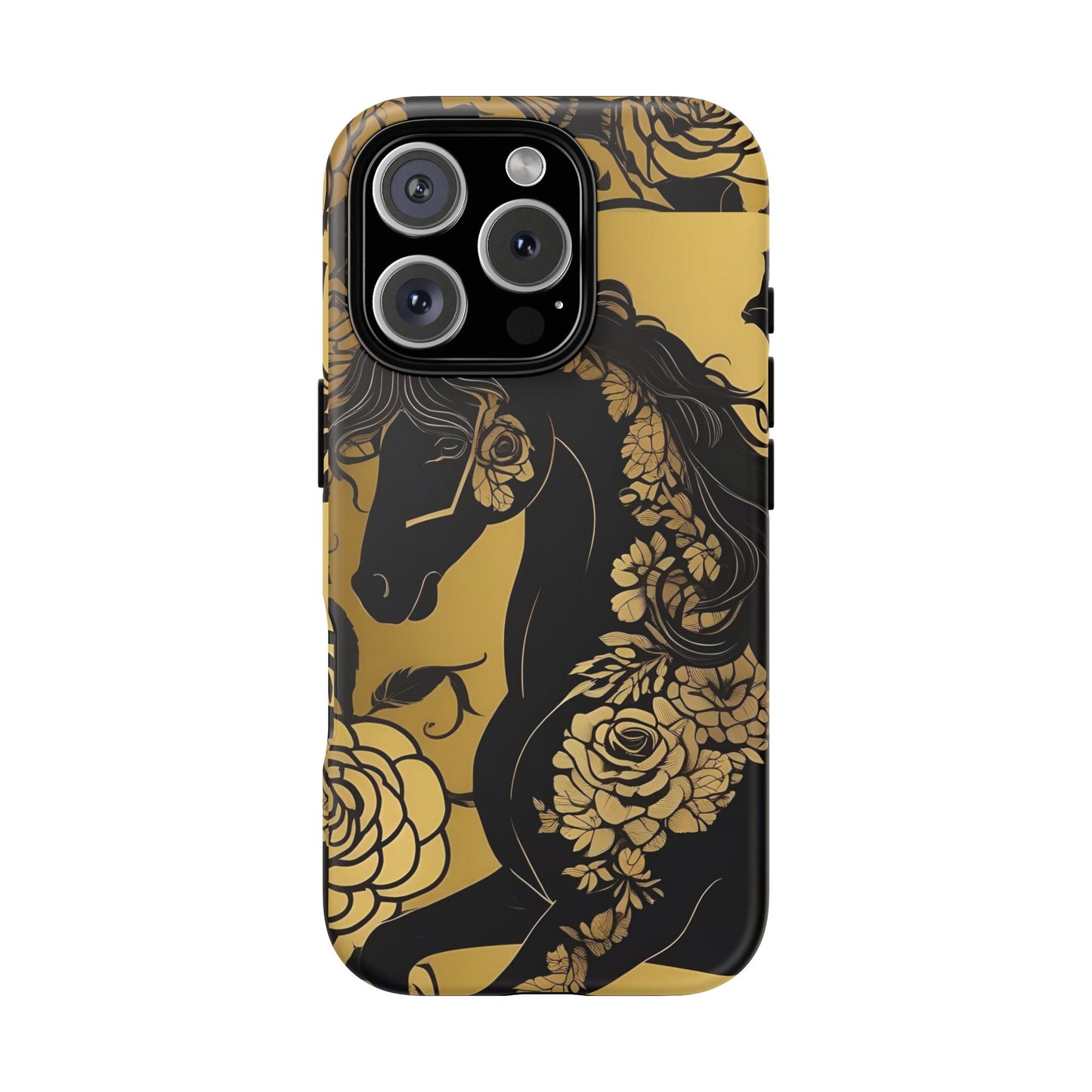 Phone Case - Elegant Horse & Roses Design