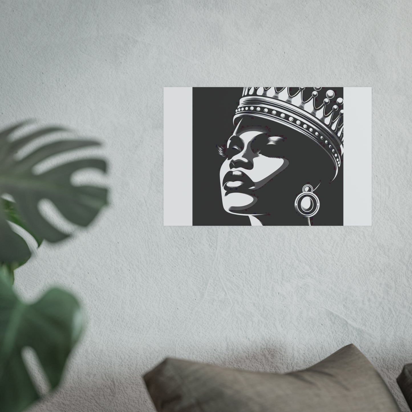 Elegant Crowned Queen Poster - Black & White Art Print, Wall Decor, Home Aesthetic, Gift Idea, Birthday, Celebrations