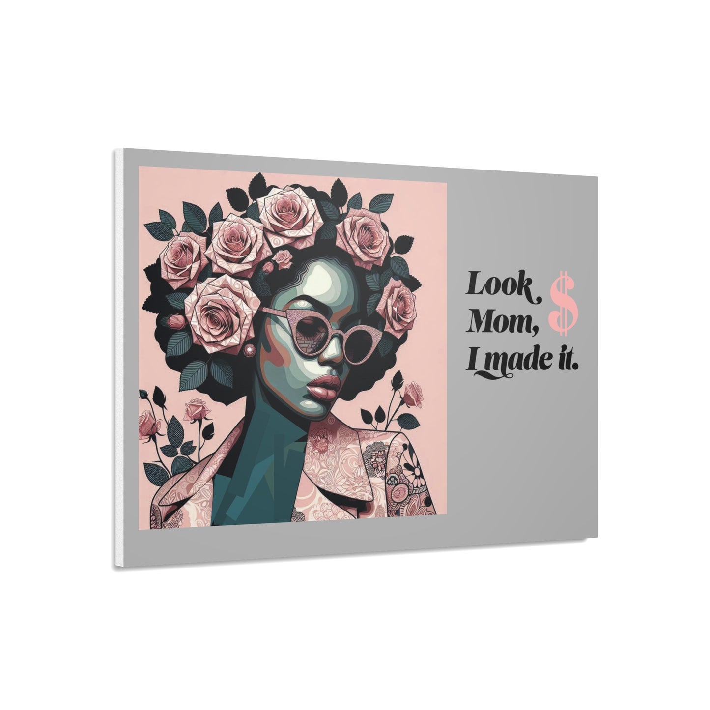 Chic Motivational Foam Board Art | Look Mom, I Made It | Inspirational Wall Decor, Home Office Decor, Gift for Mom, Affirmation Art