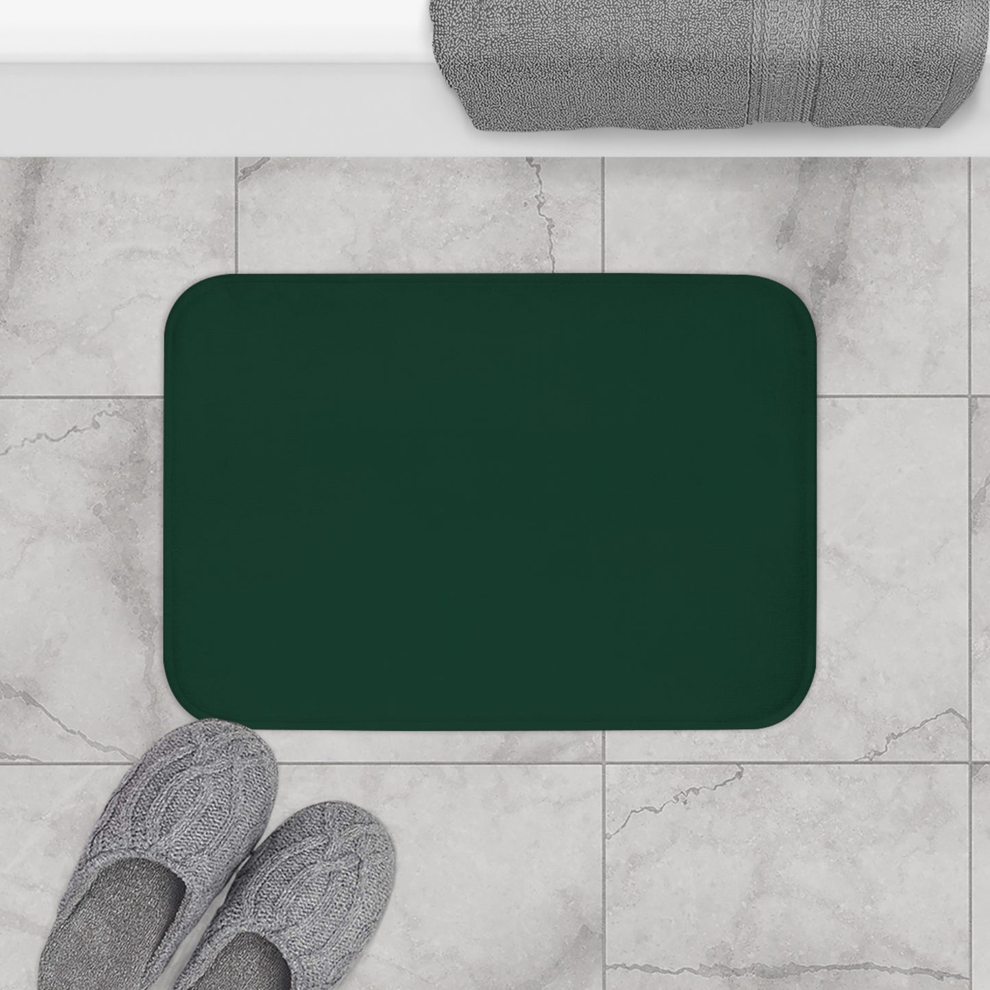 Elegant Midnight Green Bath Mat for Bathroom Decor, Spa Mat, Home Essentials, Non-slip Bath Rug, Perfect Gift for Housewarming