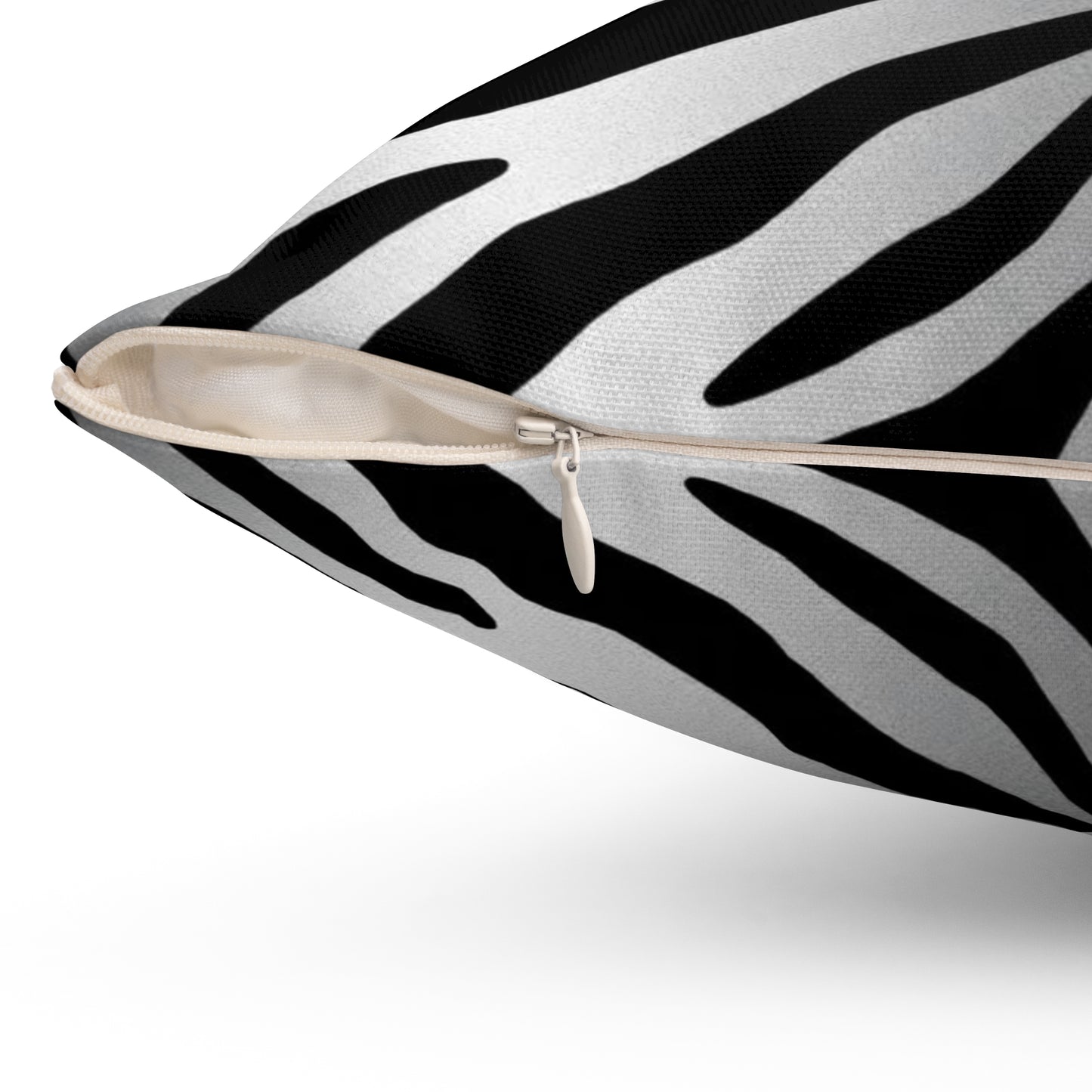 Chic Zebra Stripe Square Pillow - Stylish Home Décor - Silver