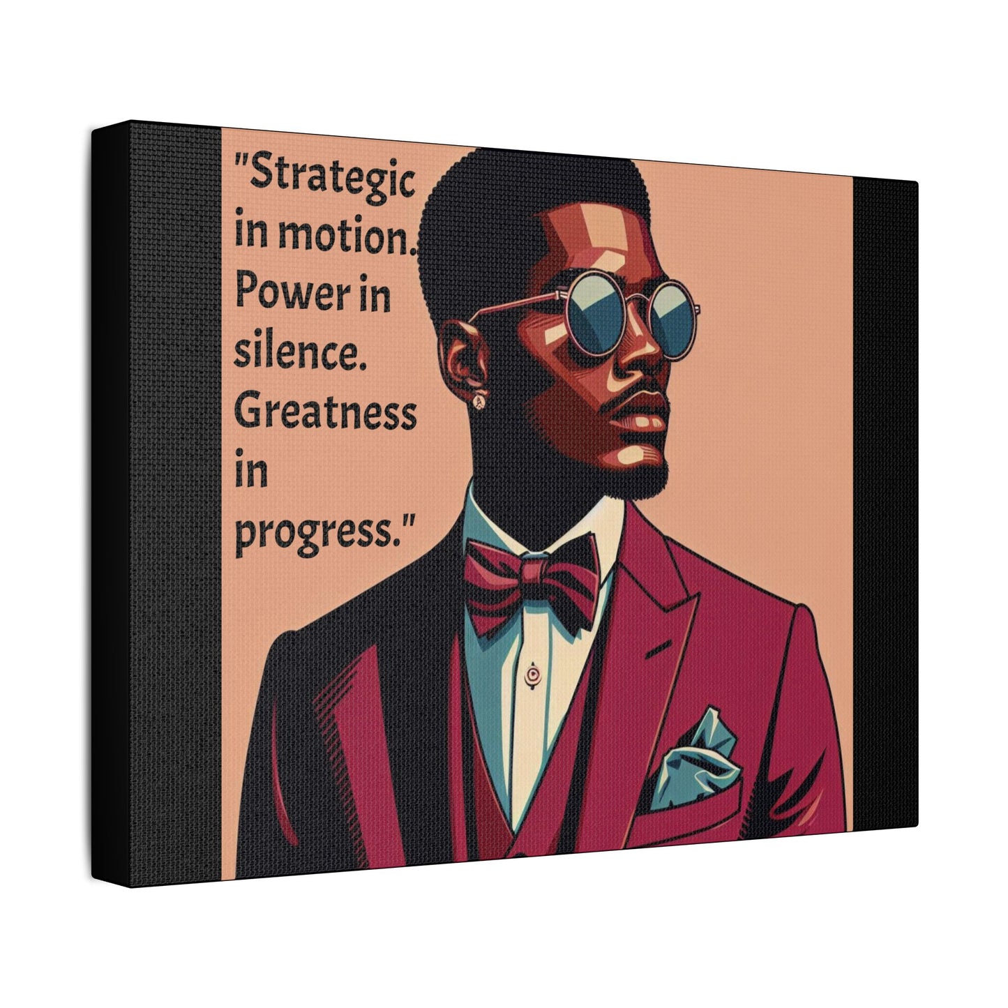 Afro Art Print Canvas, Wall Decor, Satin Stretched Canvas, African American Art, Office Decor, Home Decor - "Strategic In Motion...."