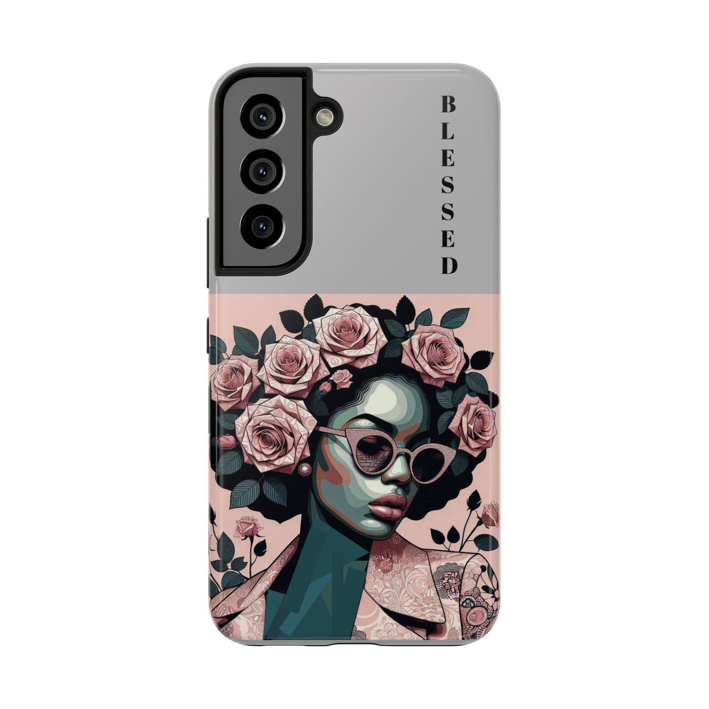 Blessed Floral Tough Phone Cases | Unique Gift for Her, Gift for Mom, Stylish Protection, Birthday Present, Black Girl Art