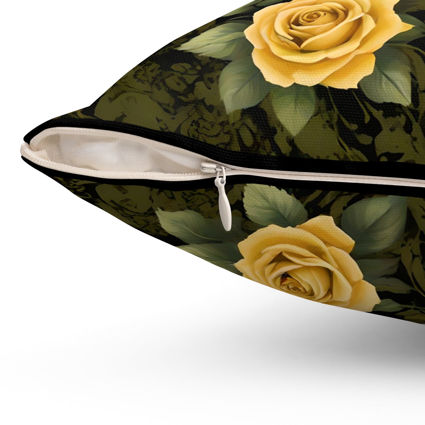 Elegant Leopard Decorative Pillow with Floral Design - Olive Leopard