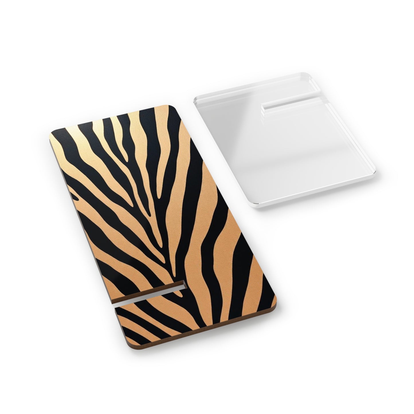 Zebra Print Smartphone Stand - Stylish Mobile Display Holder for Desk