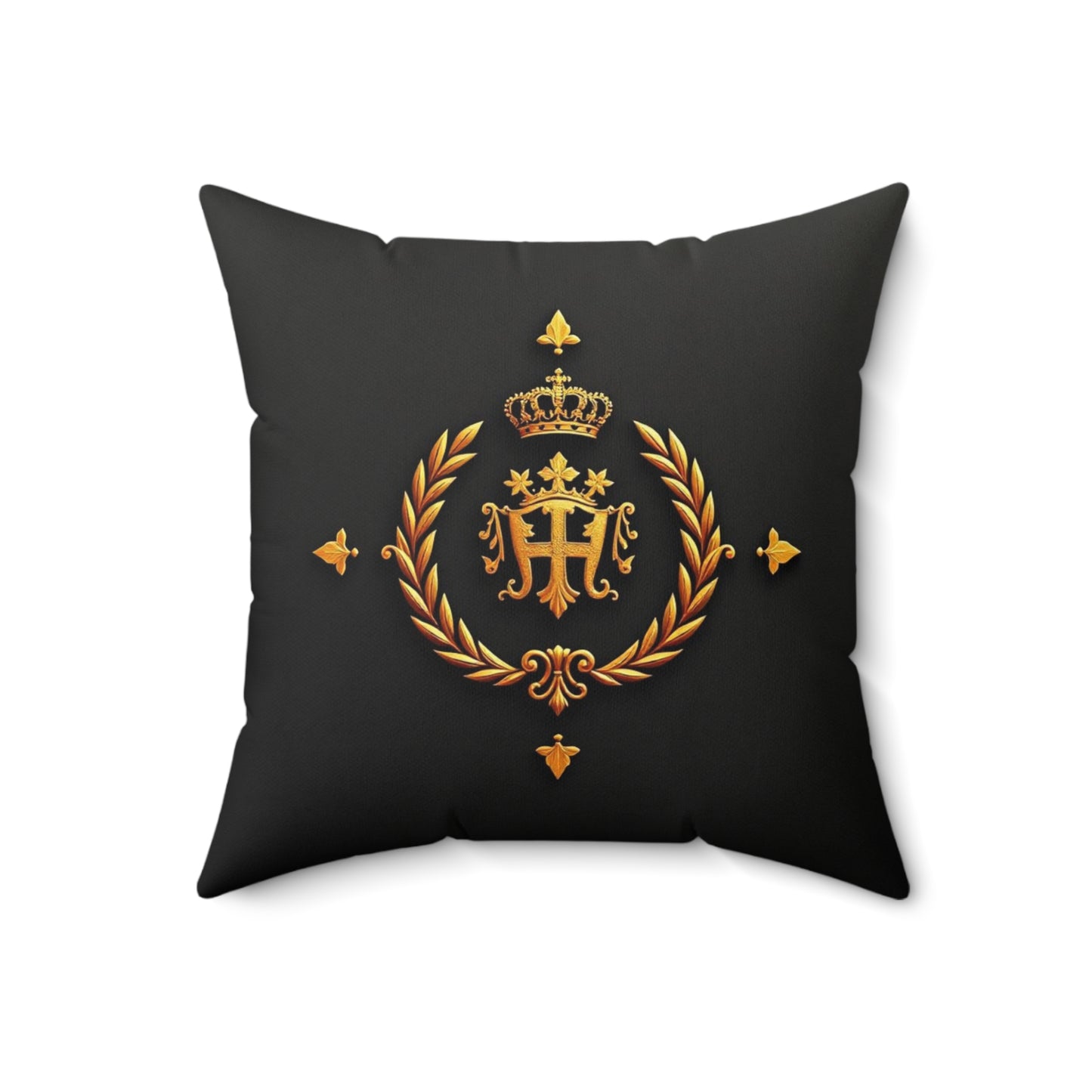 Royal Faux Suede Pillow, Elegant Home Decor, Luxury Cushion, Housewarming Gift, Personalized Accent Pillow - Gold Crest