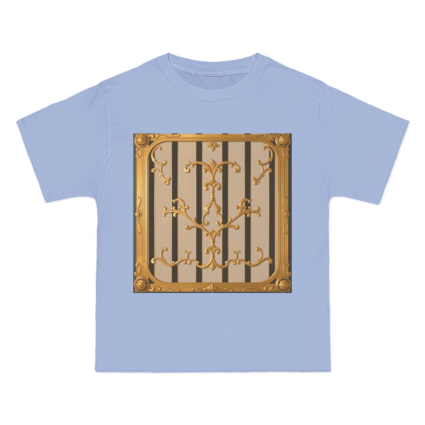 Beefy-T® Unisex Short-Sleeve T-Shirt - Beige Striped Gold Rococo