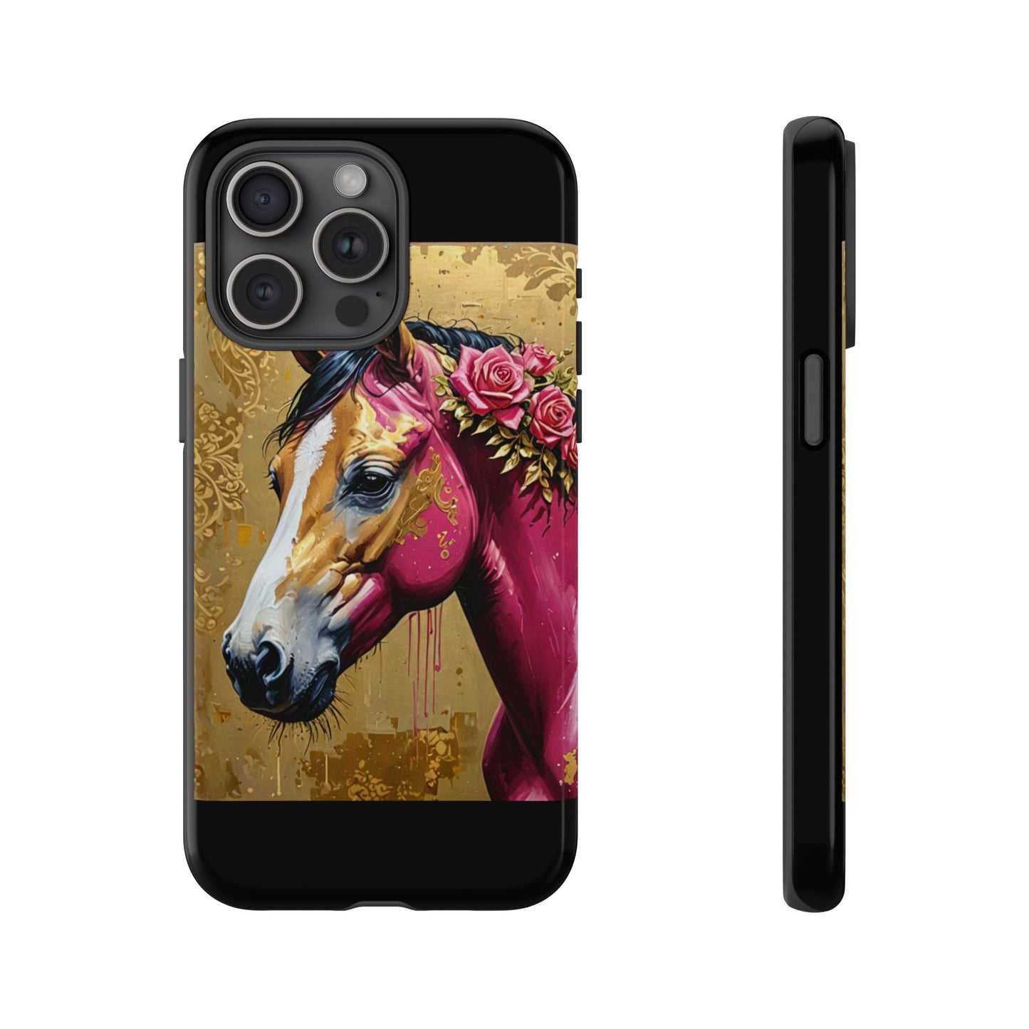 Phone Case - Elegant Horse Damask Design