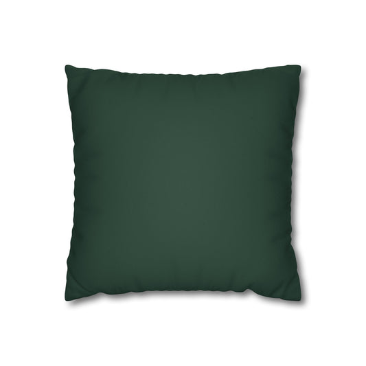 Stylish Midnight Green Faux Suede Square Pillowcase for Cozy Home Decor, Decorative Cushion Cover, Modern Accent Pillow, Indoor Throw Pillows