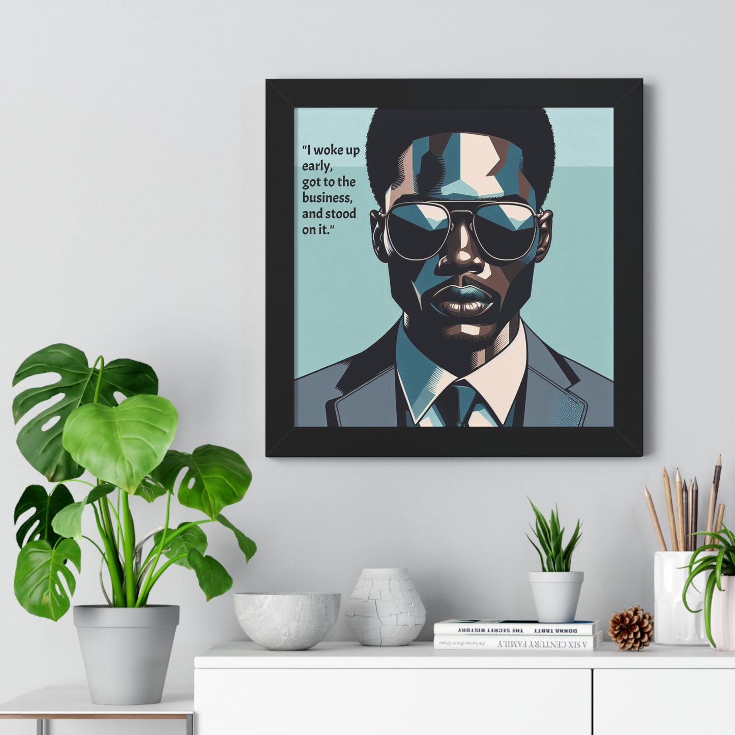 Stylish Framed Vertical Poster - Modern Art for Home Decor - "I woke up early"