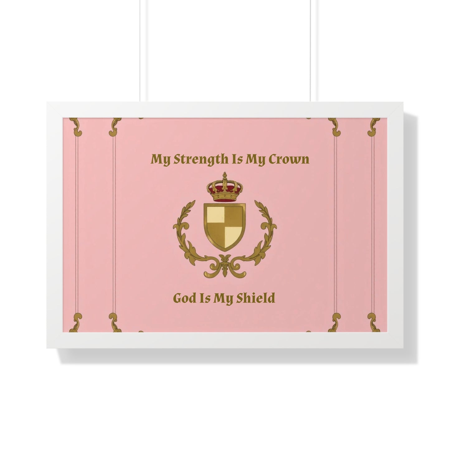Crest & Crown Spiritual Quote Empowering Framed Poster, Inspirational Wall Art, Crown Design, Home Decor, Motivational Gift, Bible Verse Decoration
