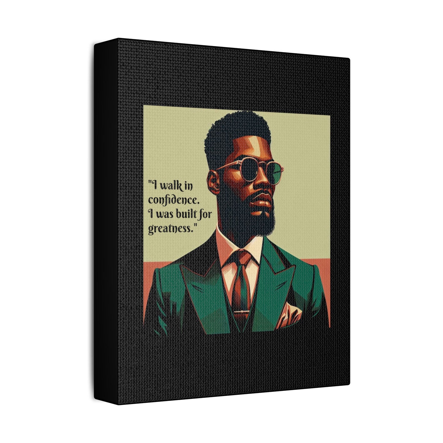Afro Art Print Canvas, Wall Decor, Satin Stretched Canvas, African American Art, Office Decor, Home Decor - Built For Greatness