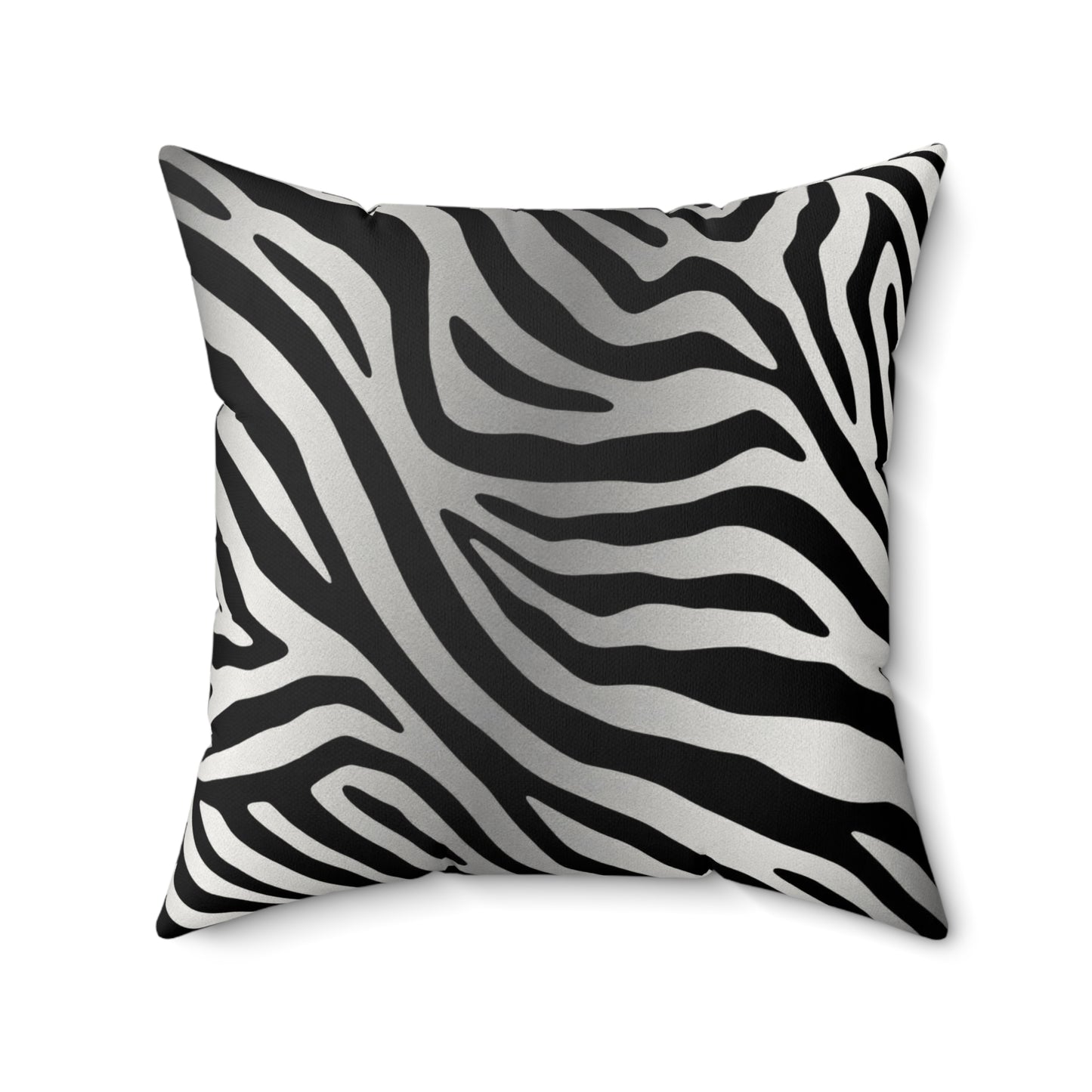 Stylish Faux Suede Zebra Stripe Pillow - Modern Home Decor Accent - Silver