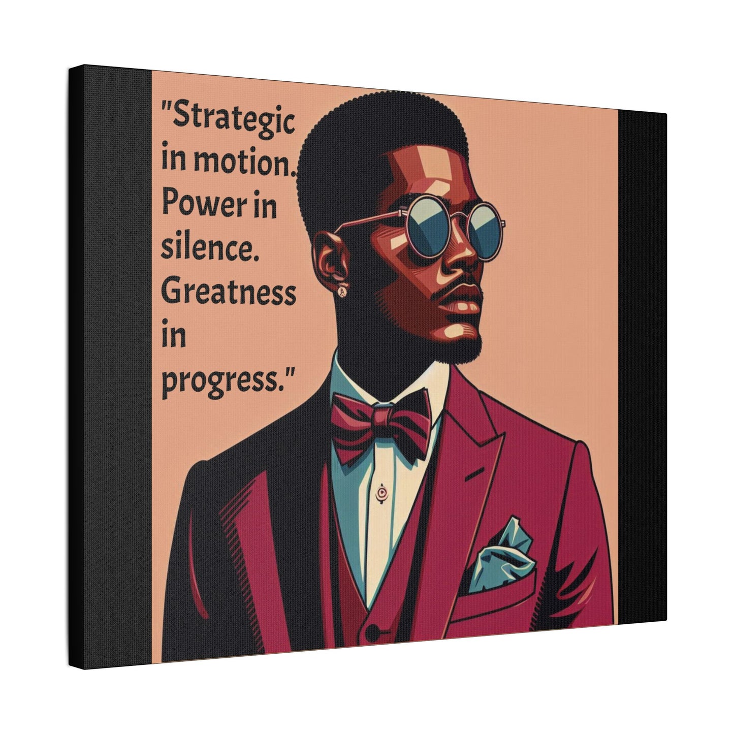 Afro Art Print Canvas, Wall Decor, Satin Stretched Canvas, African American Art, Office Decor, Home Decor - "Strategic In Motion...."