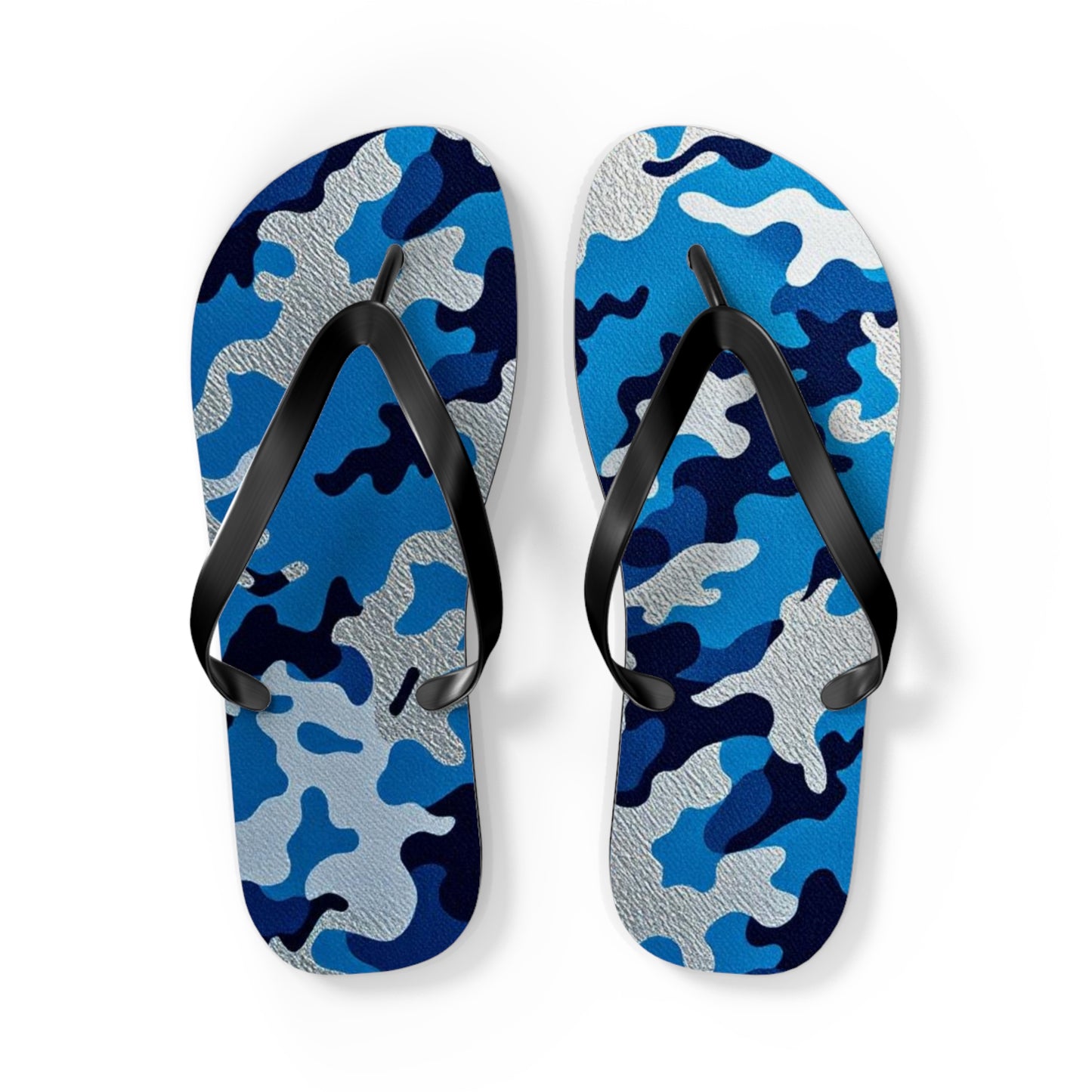 Camo Flip Flops - Stylish Beach Sandals for Summer, Casual Footwear, Vacation Essentials, Poolside Comfort, Outdoor Activities - Blue