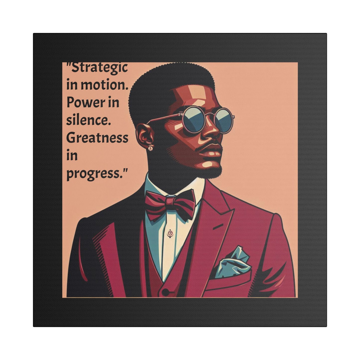 Afro Art Print Canvas, Wall Decor, Satin Stretched Canvas, African American Art, Office Decor, Home Decor - "Strategic In Motion...."