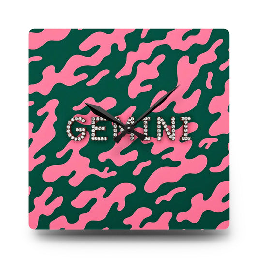 Gemini Acrylic Wall Clock - Stylish Home Decor for Zodiac Lovers