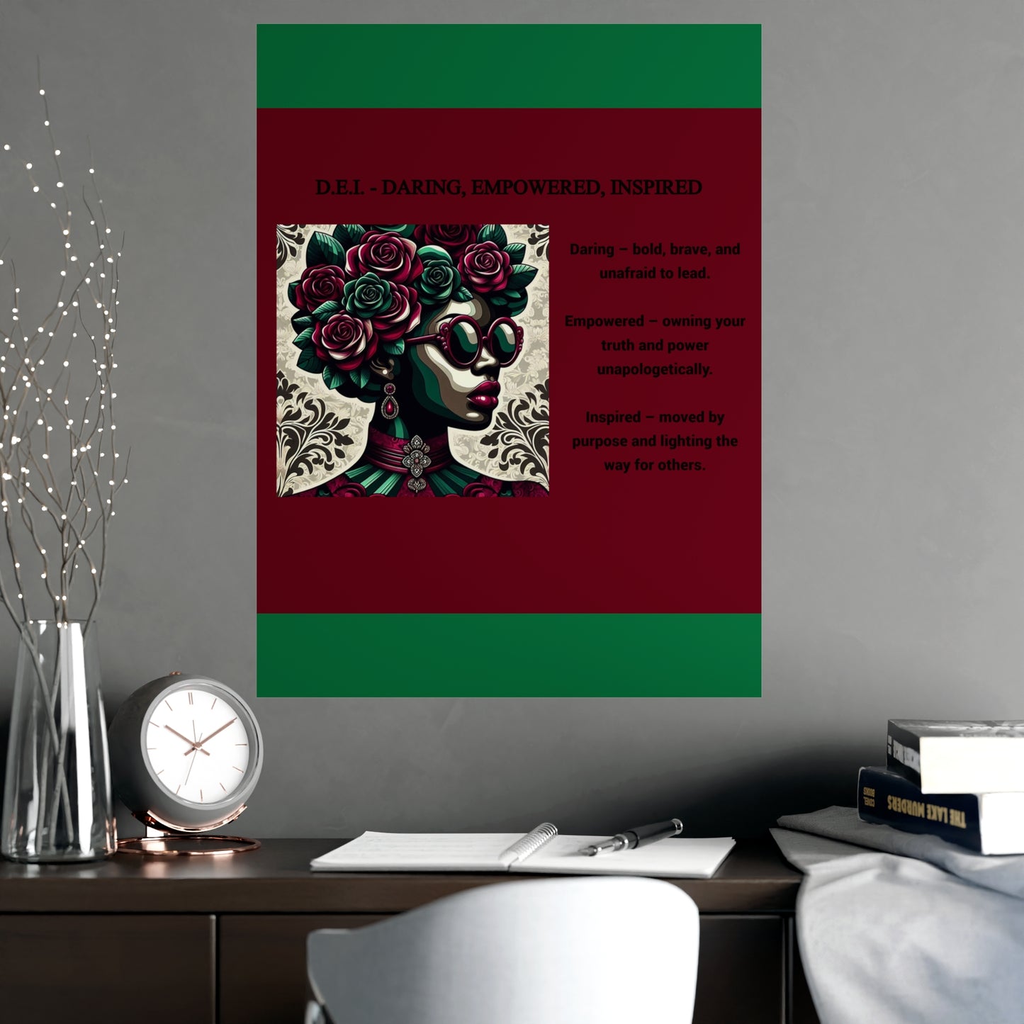 Empowered Woman Matte Poster - Inspirational Art for Home Decor - Daring, Empowered, Inspired