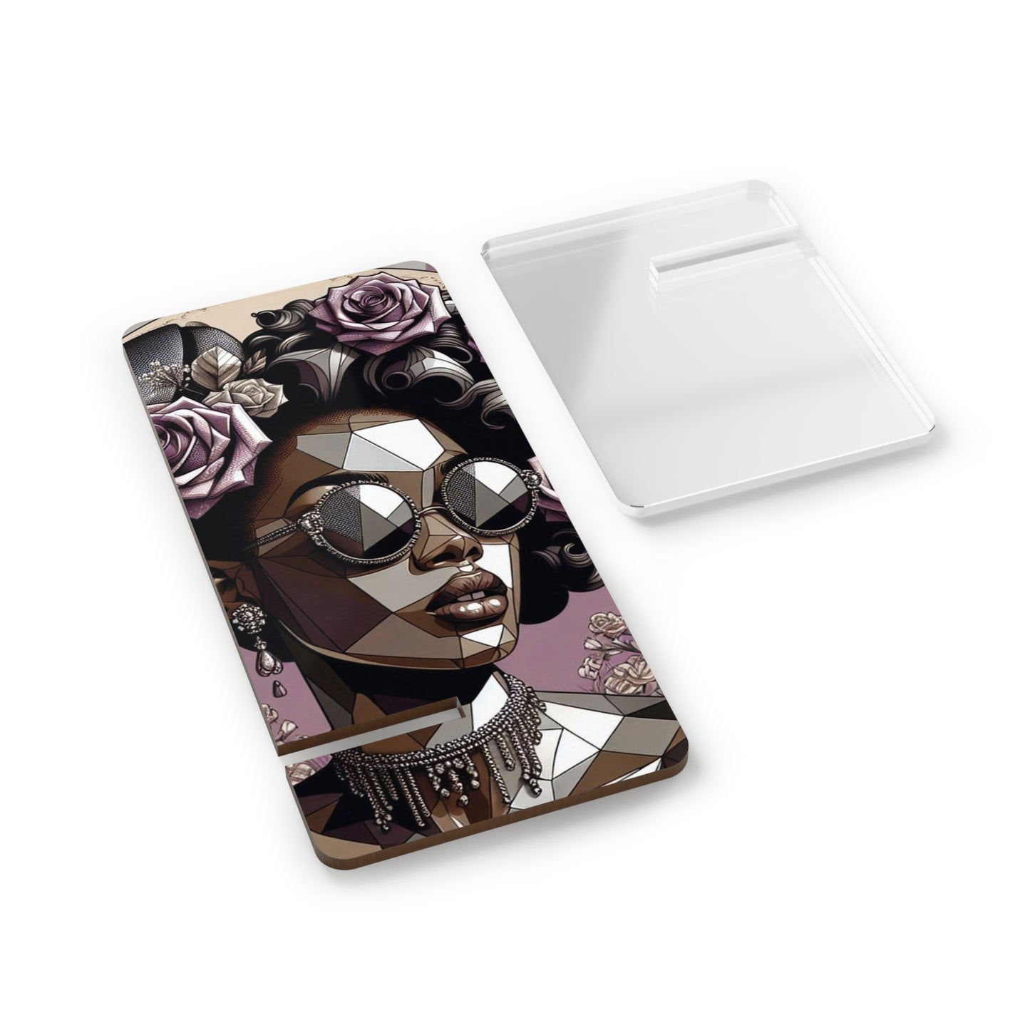 Chic Smartphone Stand, Decorative Mobile Display Holder, Unique Phone Accessory, Stylish Desk Decor, Gift for Her - Lilac Baroque Lady
