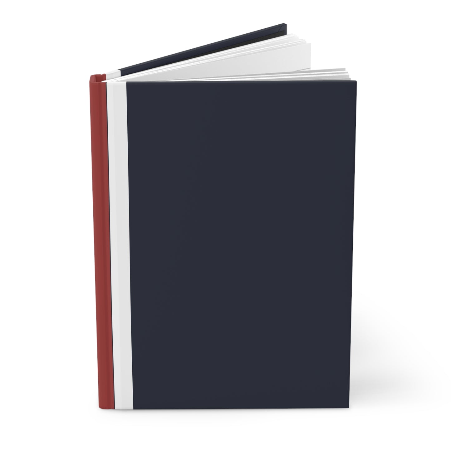Lunar Midnight & Red-White Striped Elegant Matte Hardcover Journal for Thoughtful Writing, Personalized Gift, Diary, Notebook, Planner, Sketchbook