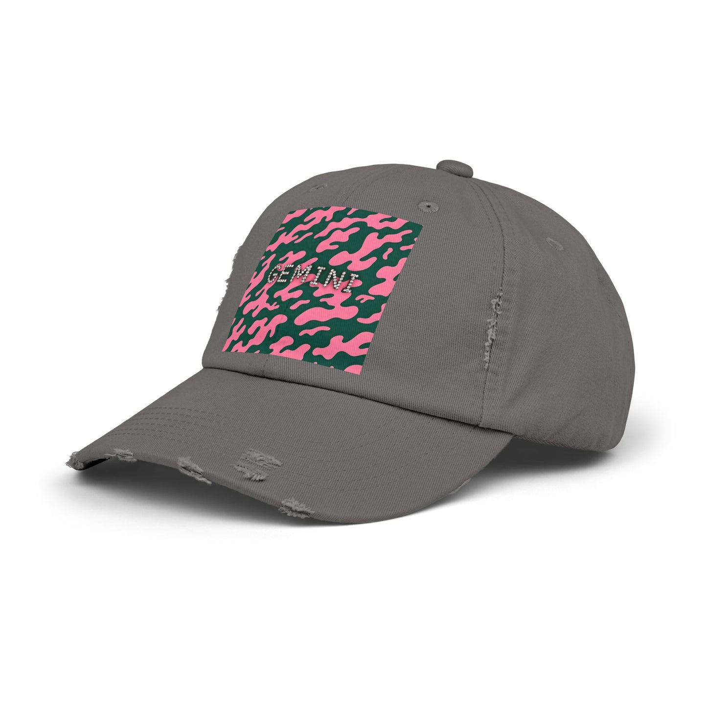 Gemini Distressed Cap - Trendy Unisex Camo Hat for Astrology Lovers