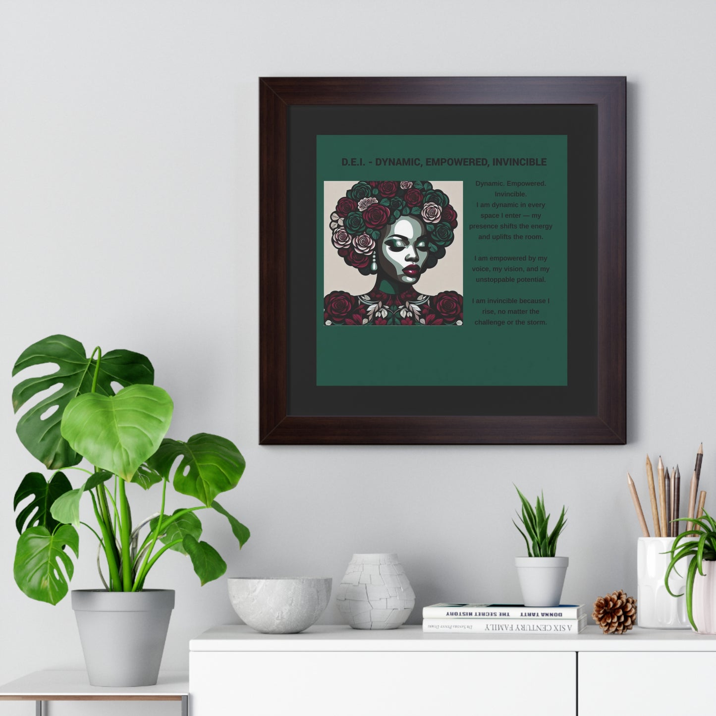 Empowered Woman Framed Poster - Dynamic, Empowered, Invincible Decor for Inspiration